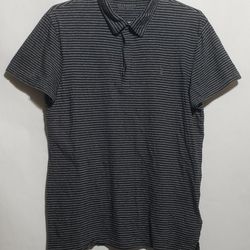 ALLSAINTS STRIPED POLO SHIRT MENS SHIRT  SIZE MEDIUM 