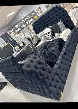 🌟Queen, King Light Up Fireplace TV Pop Up Bed Frame 💥 Furniture Sectionals Avail