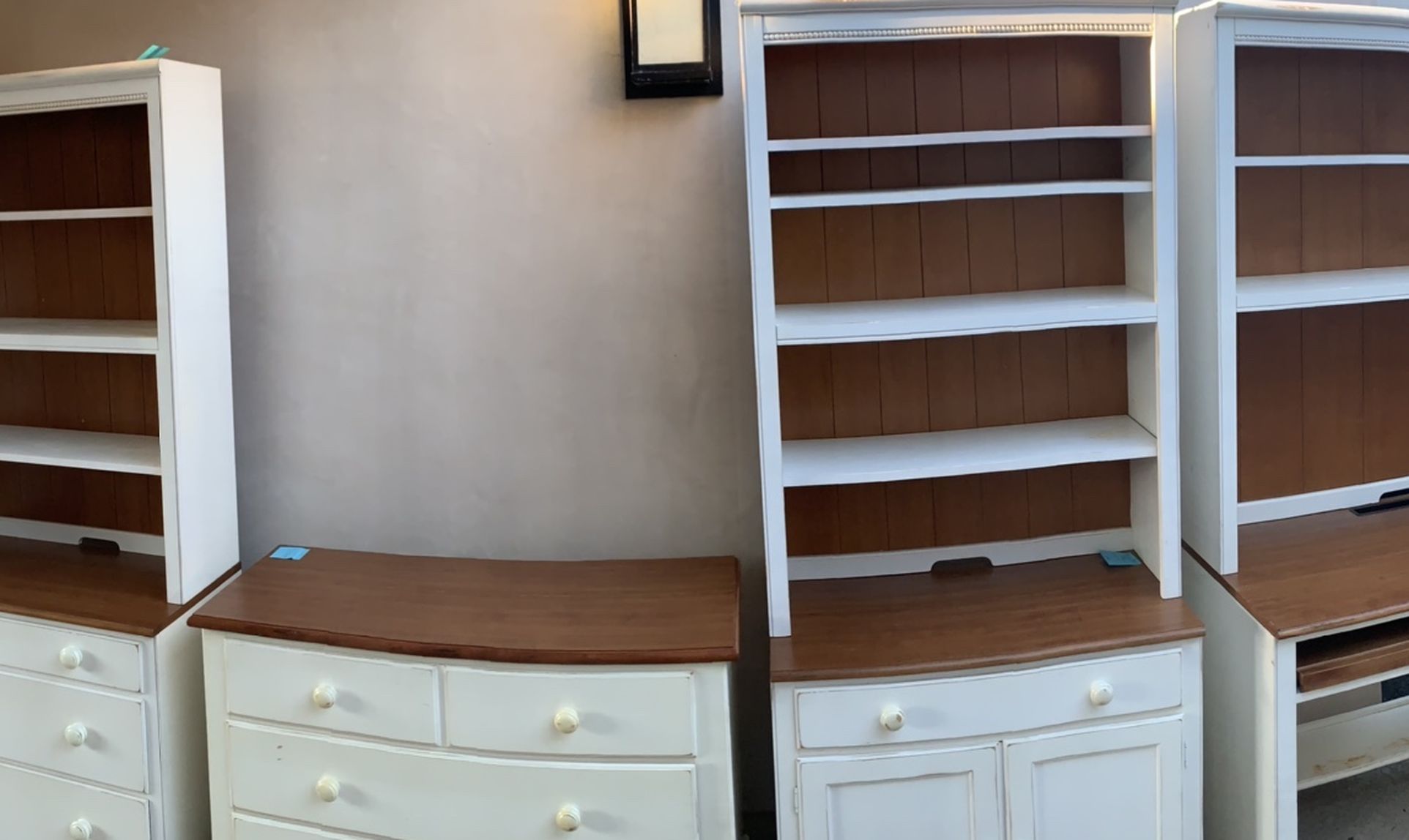 Ethan Allen Dressers, Bookshelves, and Desk