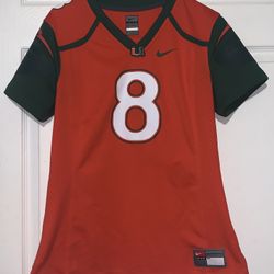 Nike Team Miami Hurricanes NCAA Football Jersey #8 Orange Women’s Medium