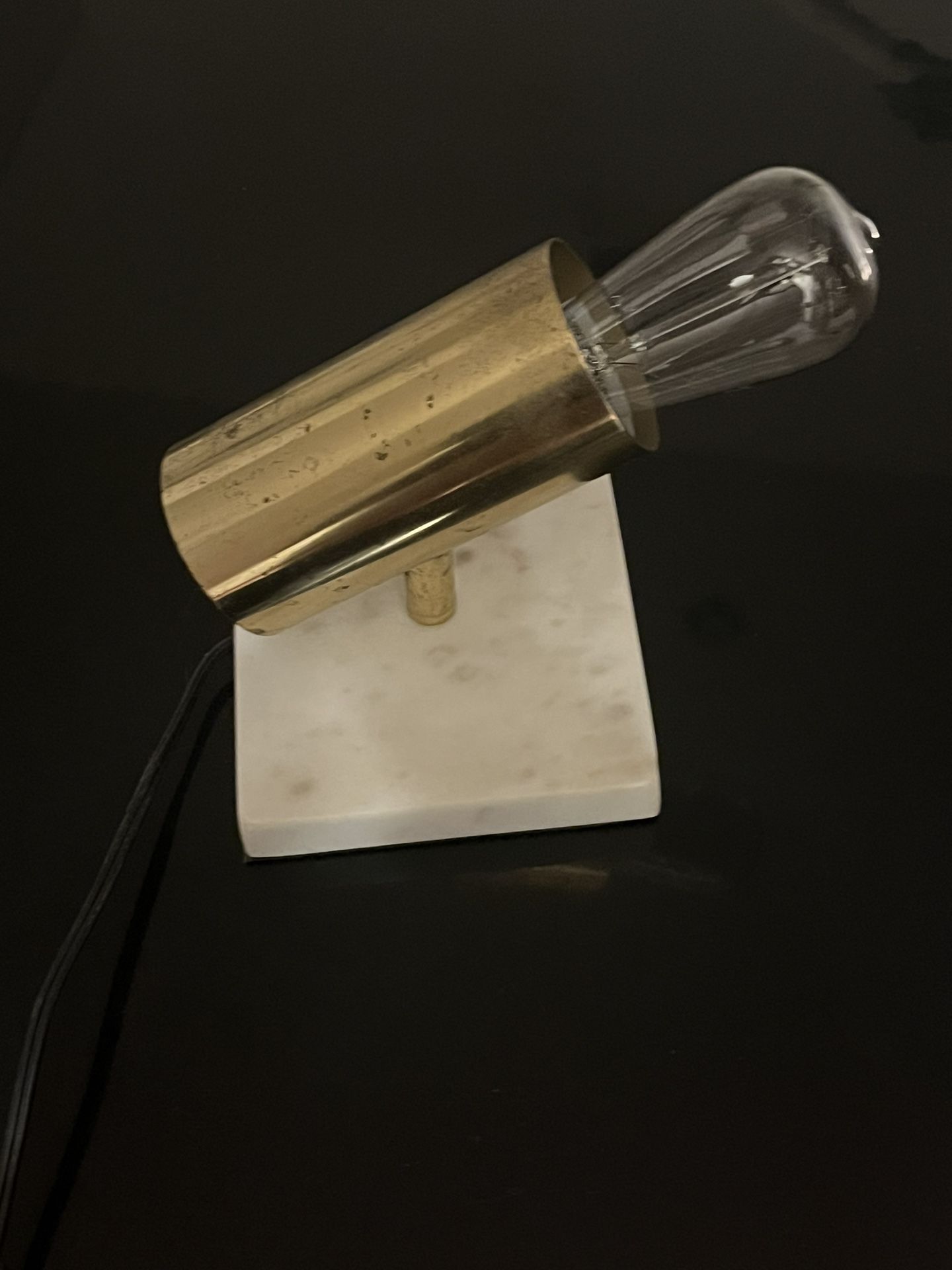 Marble Lamp With Edison Bulb