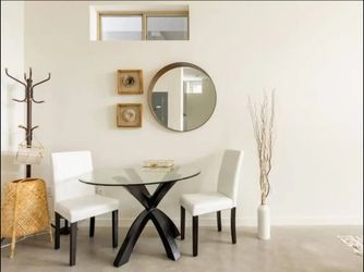 Modern tempered glass dining table set