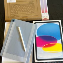 Apple iPad 10th Generation (2022 model /new Open Box ) 256gb with Pencil, keyboard & Case 