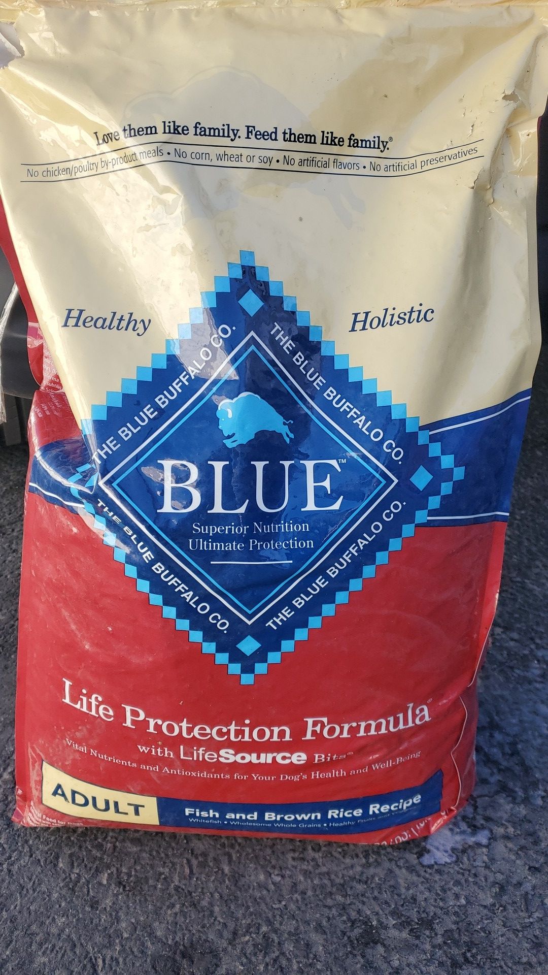 Brand new bag of blue Buffalo dog food