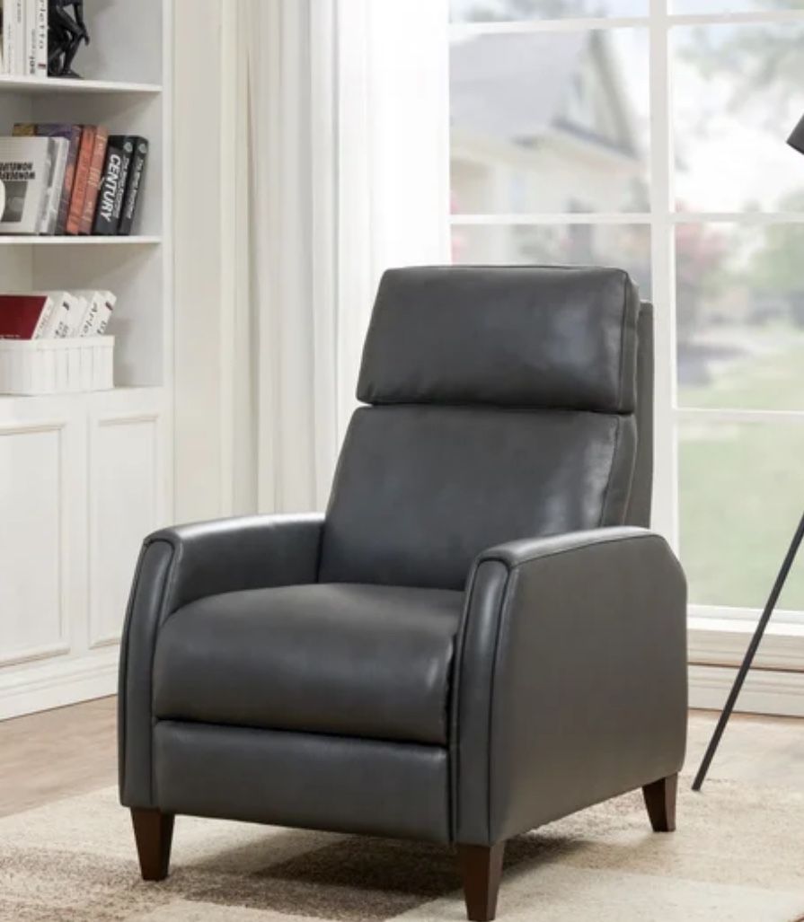Leather Push Recliner New