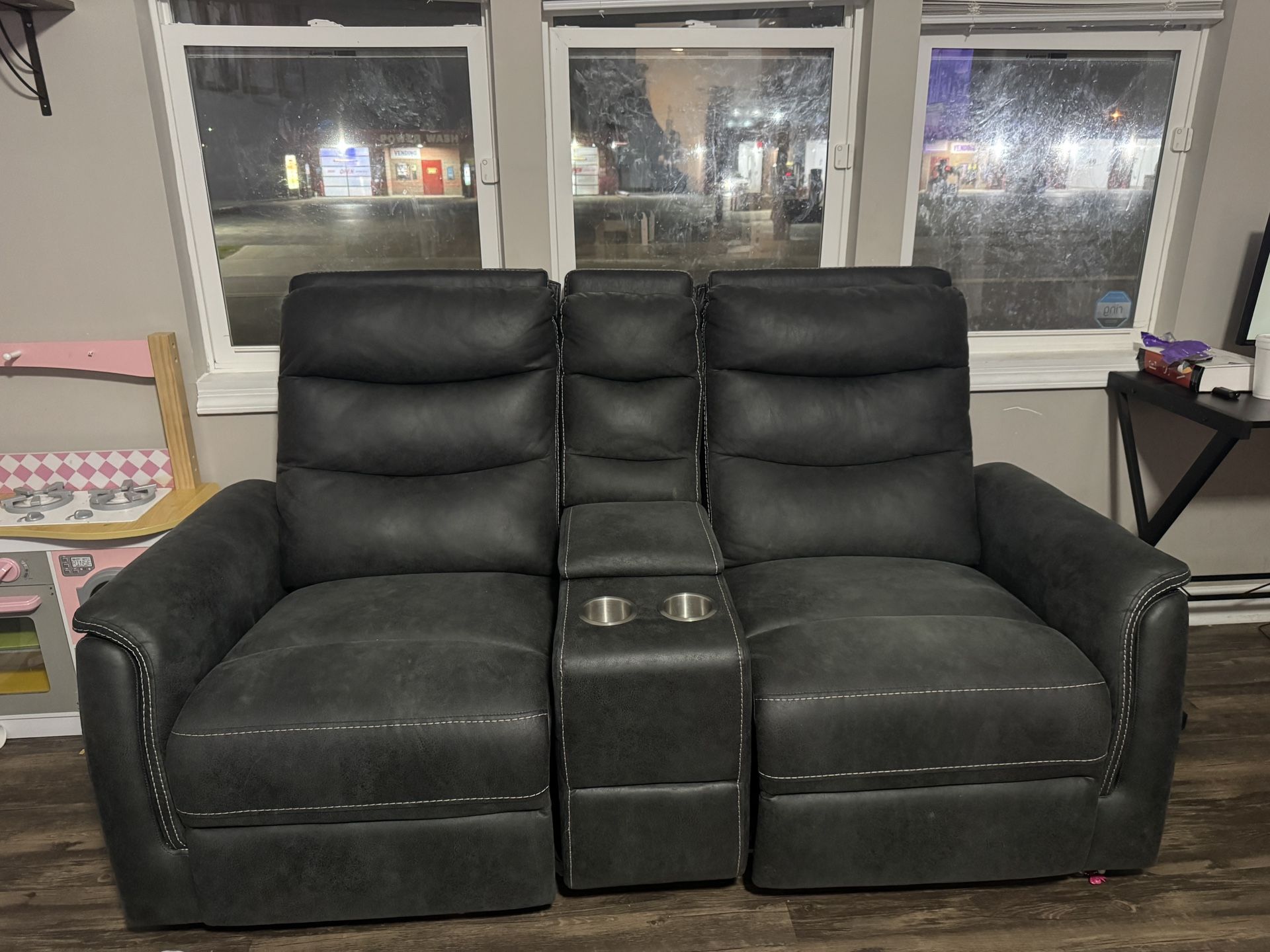 Grey Manual Rocker/Recliner Couches