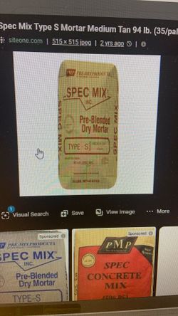 Free 7 100-pound Bags Of Tan Colored Spec Mix (mortar)