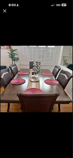 ✨ SOLID WOOD EXTENDABLE DINING TABLE WITH 6 CHAIRS ✨