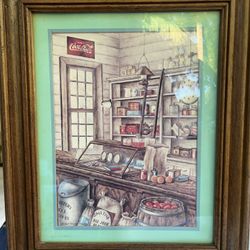 Coca-Cola print framed 15” x 18”
