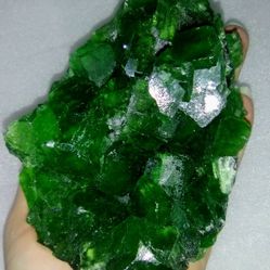 Natural Rare Transparent Green "Jelly" Cube Fluorite Mineral Specimen 