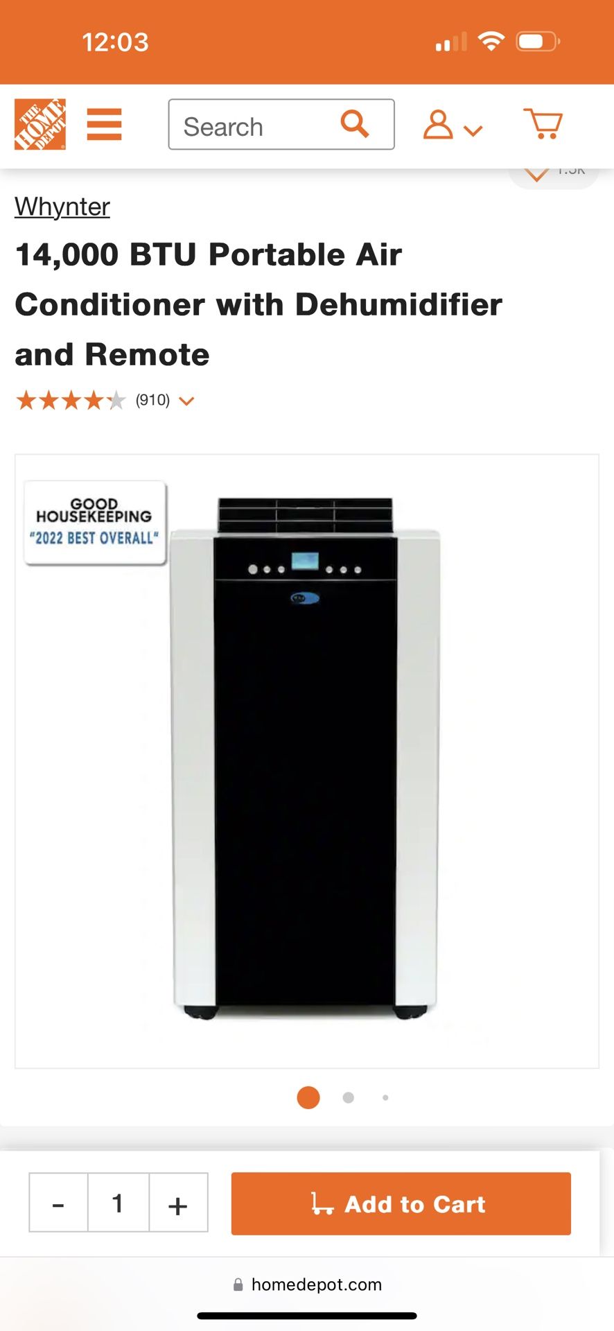 Portable Air Conditioner with Dehumidifier and Remote
