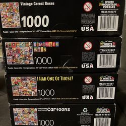 White mountain 1000 piece puzzles. $5-$10 Each