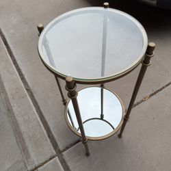 Pier 1 Imports 2- tier glass And Mirror Gold end table