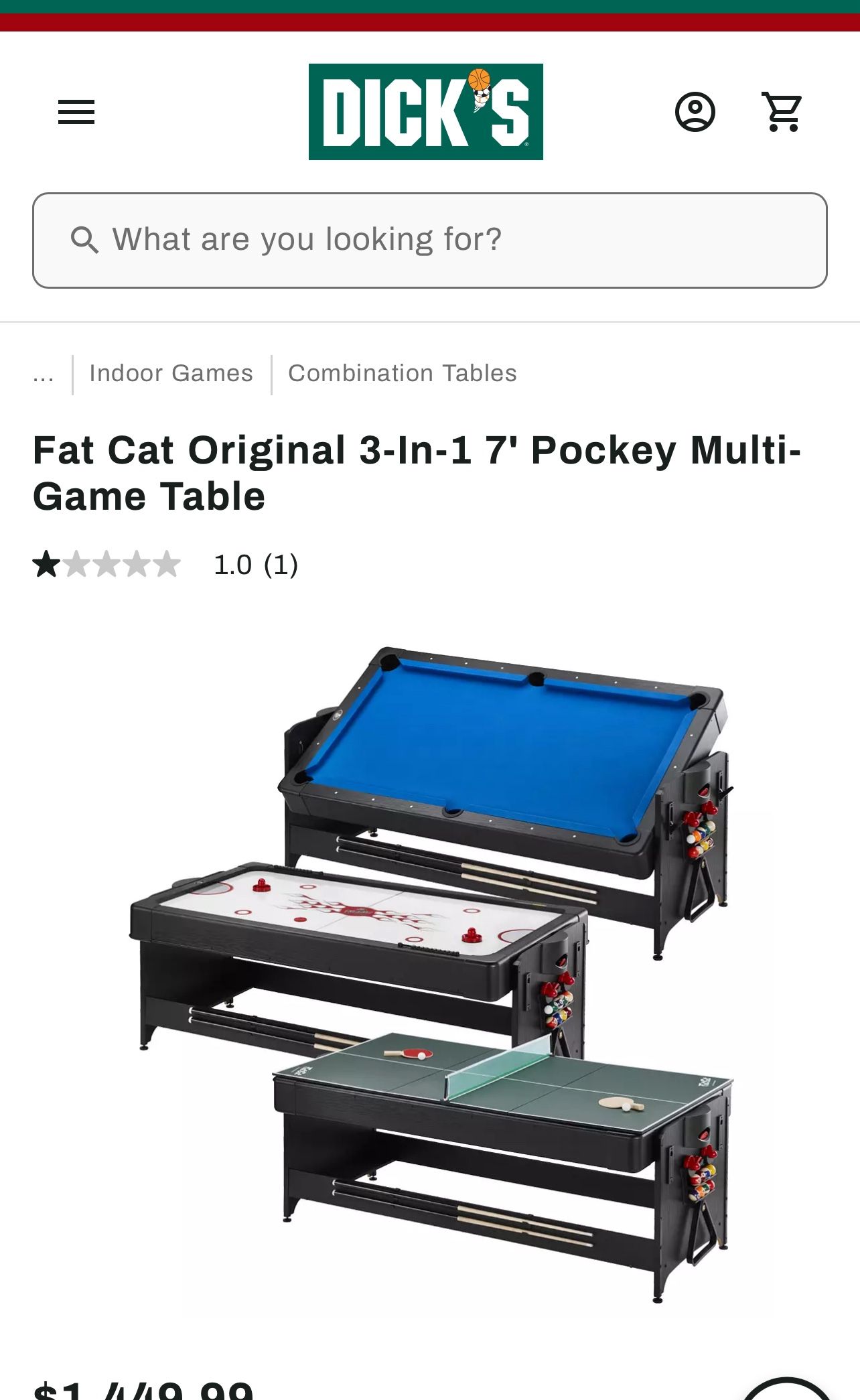 Fat Cat 3 In 1 Pool Table