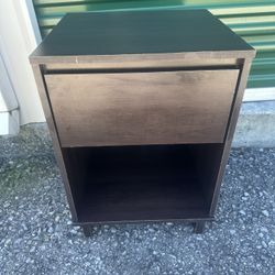 ✅ Modern Dark Brown Nightstand / Side Table 