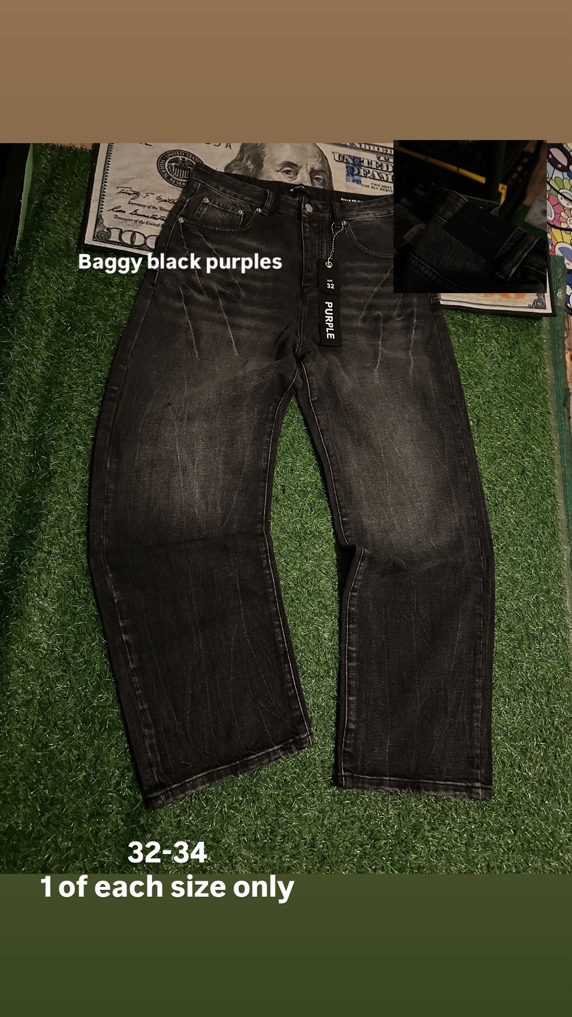 Baggy Black Purple Jeans