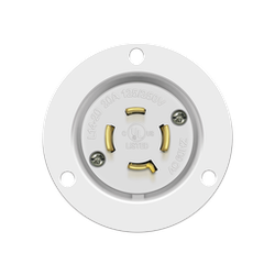 ENERLITES - Locking Flanged Inlet, 20A, L14-20PFI - WHITE