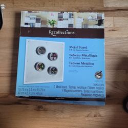 Recollection Metal Board With 4 Magnetic Canisters