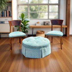 Turquoise Chair & Ottoman Set 