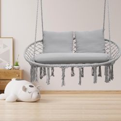 2- Seat Hammock In Grey For Indoor And Outdoor 