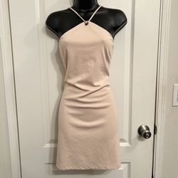 Forever 21- Halter Cream Bodycon Mini Dress 🏷🤍
