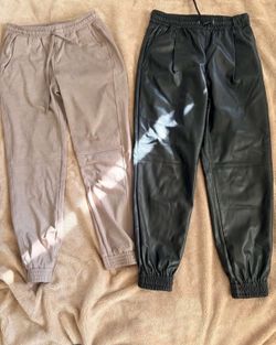 ZARA leather & Faux suede pants