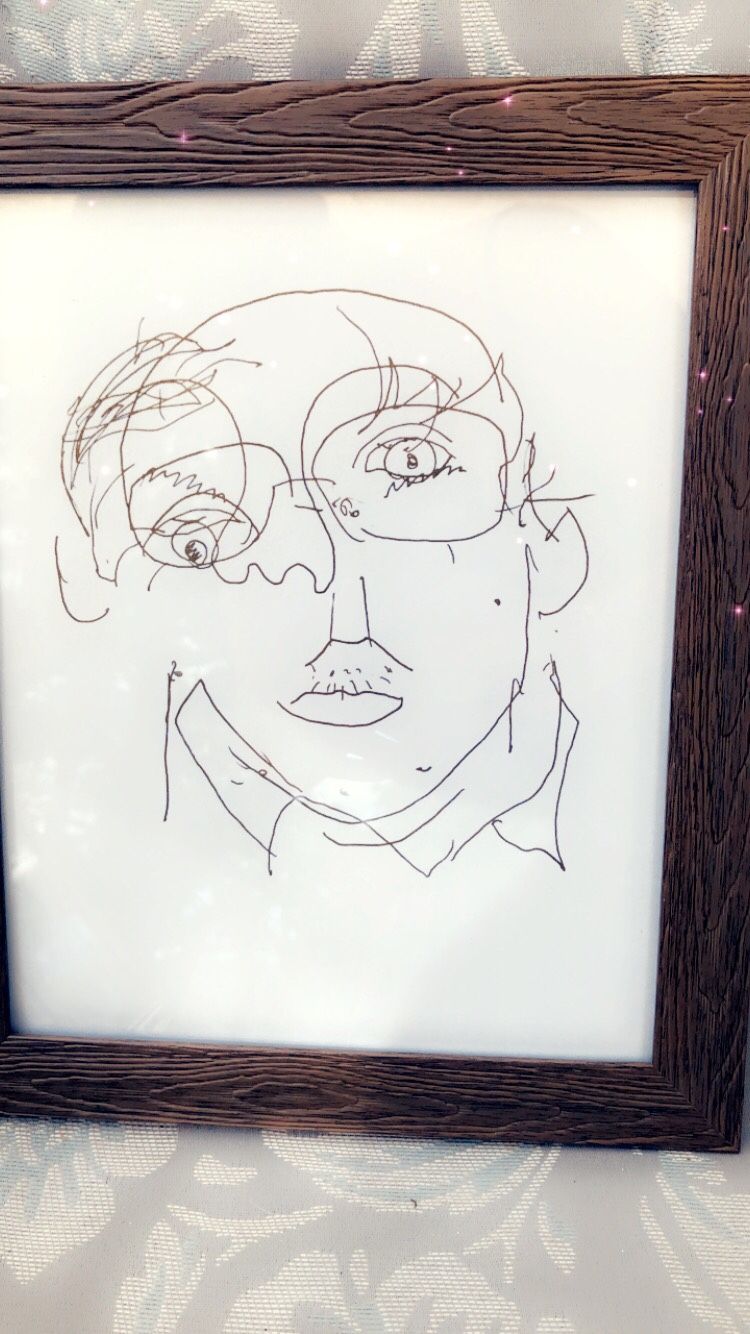 Self Portrait Lines 8x10 Framed Art