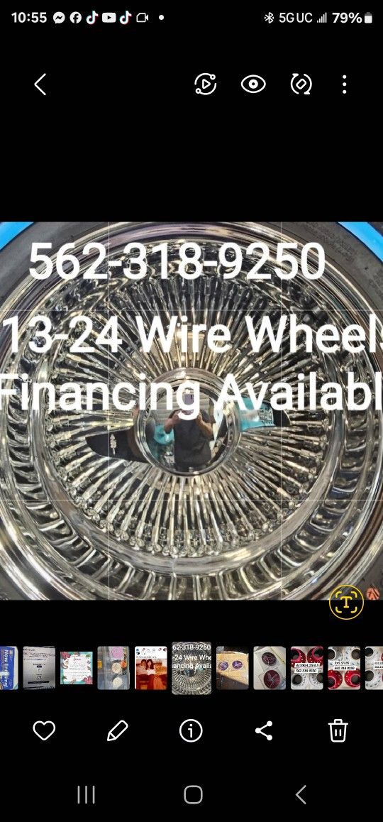 Wire Wheels 13x7 Rev 100 Spokes Chrome for Sale in Bell Gardens, CA