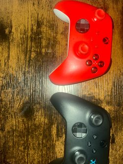 2 xbox controller black and red