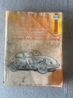 Haynes Owners Workshop Manual VW 1600 Super Beetle 1970 thru 1972 96.7 cu in