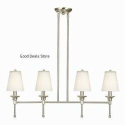 4 Light Satin 14"h x 5"w x 32"d Satin Nickel Island Pendant