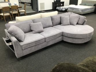 Grey Couch Round End