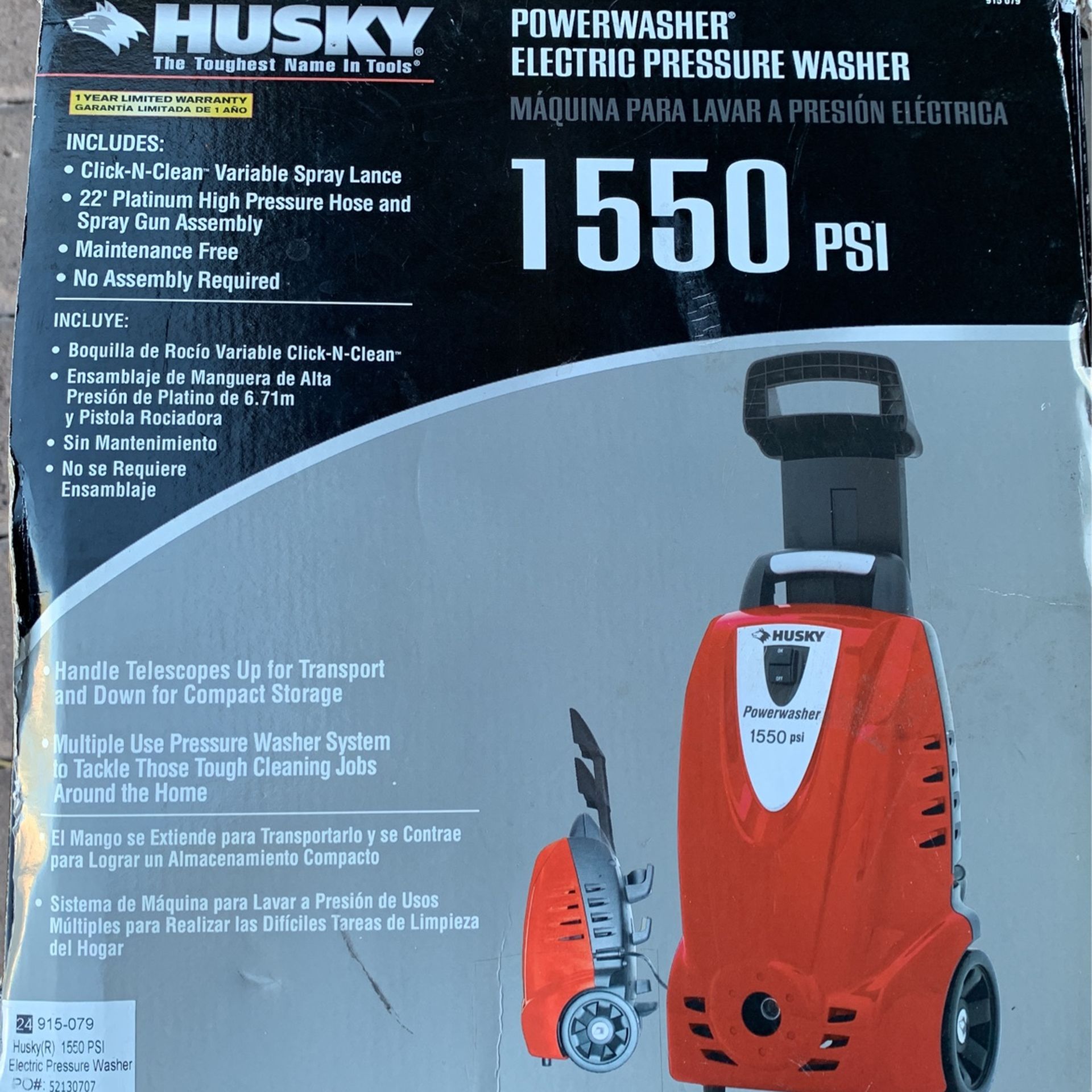 HUSKY Power washer Electric Pressure Washer Like New