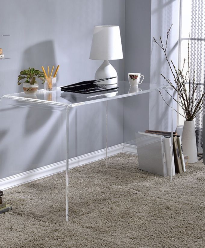 CB2 Peekaboo Acrylic Desk table vanity table Cb2 Desk Clear Desk Console Office