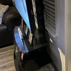 TV Stand With Glass Shelves