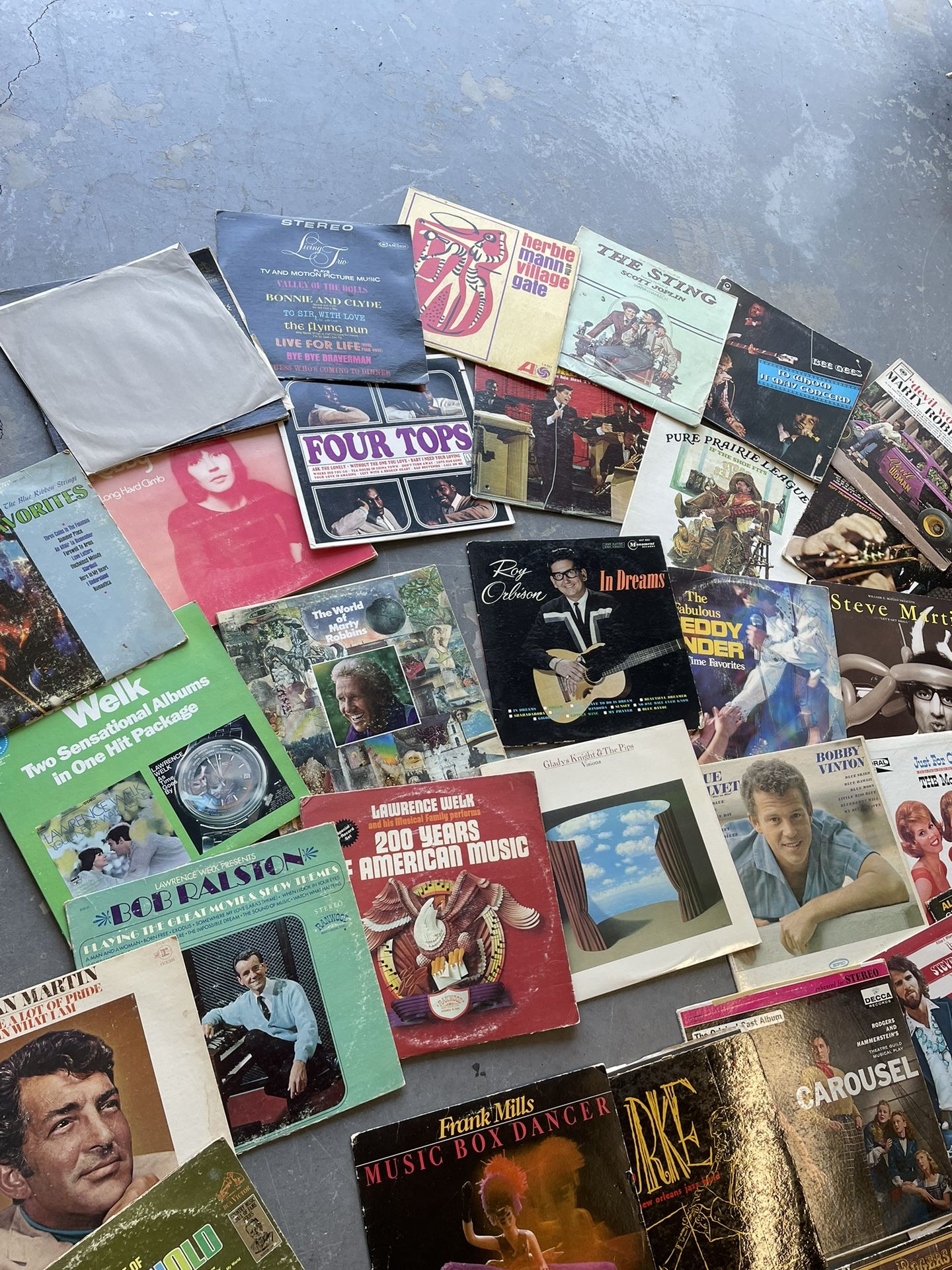 Large Stack Of LPs Records Vinyl