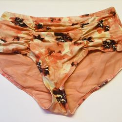 Torrid High Rise Ruched Bikini Swim Bottom Brief Plus Size 4 4X 26 Multi Floral