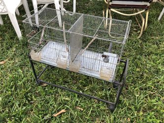 Double bird cage with stand