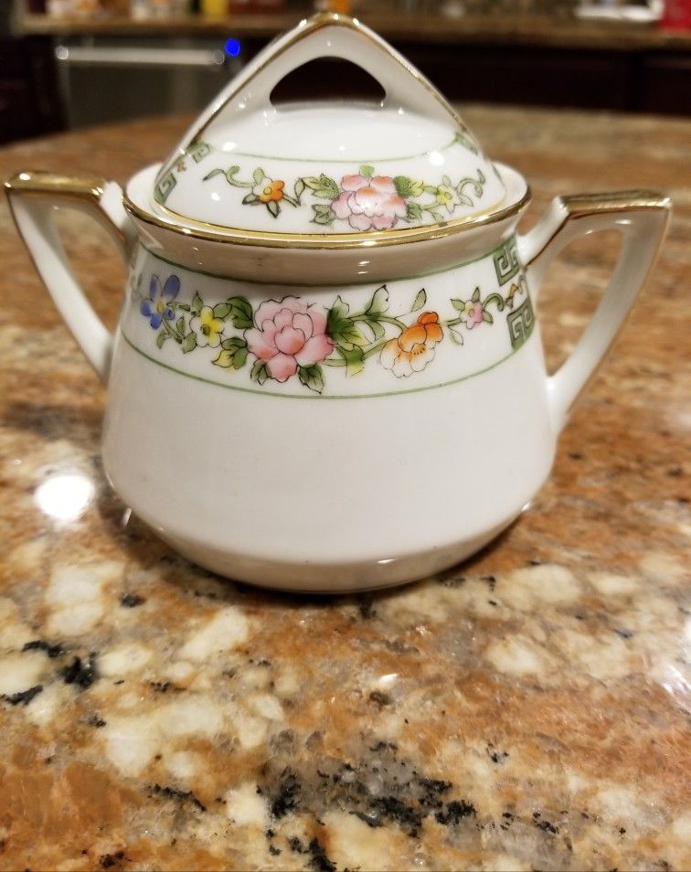 Antique Nippon hand painted sugar bowl