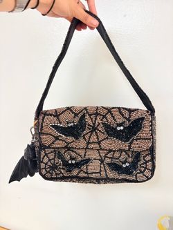 Halloween beaded bat bag