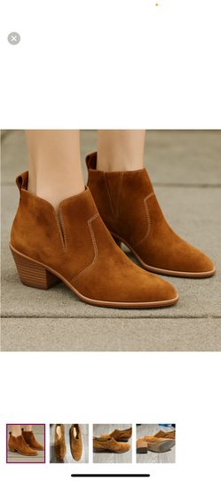 Rag & Bone Suede Ankle Boots Tan 7.5 Western Chelsea Bootie 
