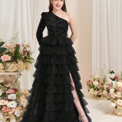 Sequin Tulle Elegant Girl Gown/ 12-14