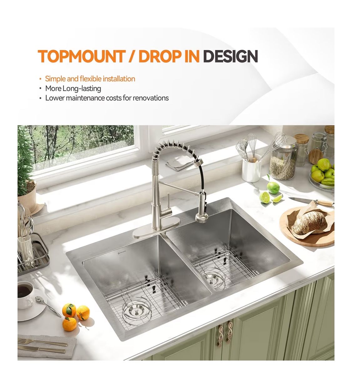 Stainless Steel Farmhouse Sink New Still In Box!