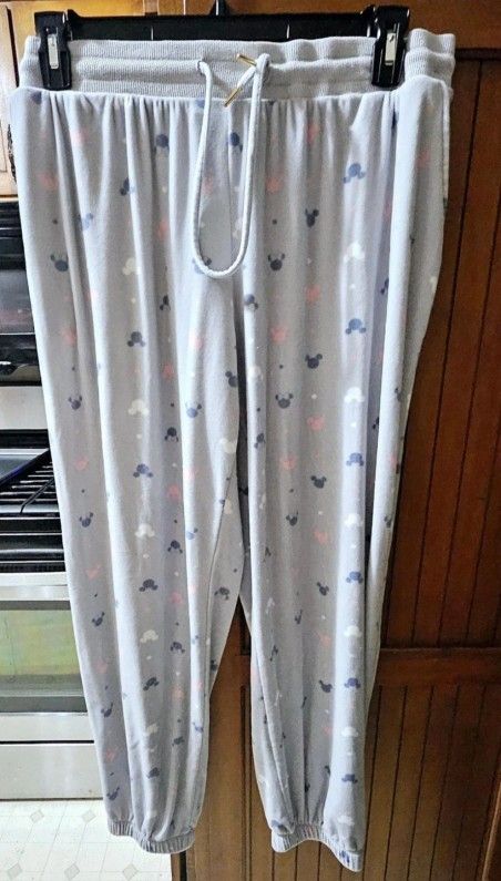 XL WOMANS DISNEY FLEECE MICKEY / MINNIE MOUSE LOGO PAJAMA BOTTOMS