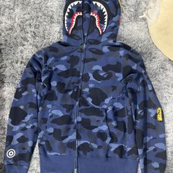 Bape camo blue zip-up.
