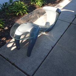 Plastic And Glass Coffee Table Grey 