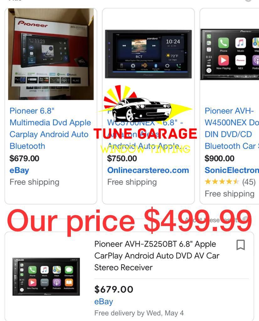PIONEER 6.8" MULTIMEDIA DVD APPLE CARPLAY ANDROID AUTO BLUETOOTH STEREO RECEIVER $499.99