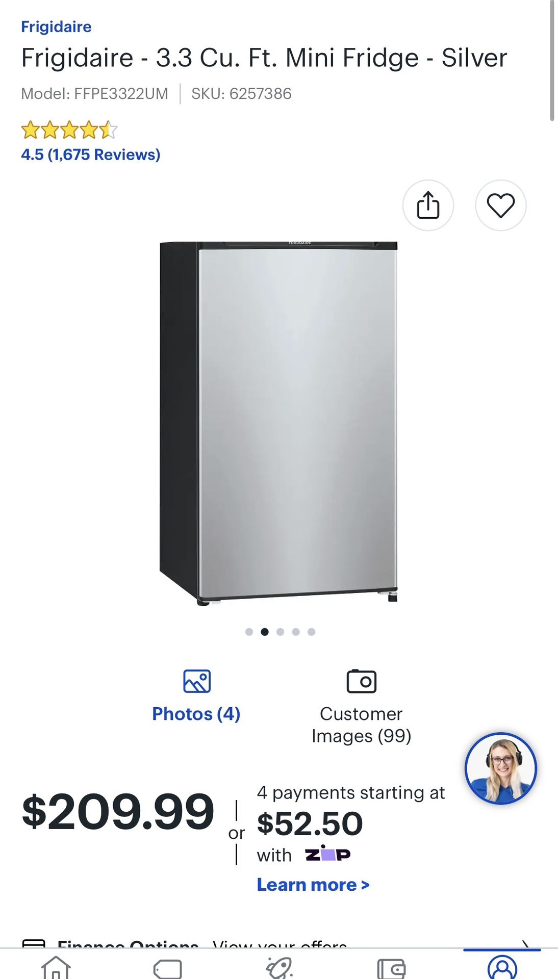 Frigidaire Frigidaire - 3.3 Cu. Ft. Mini Fridge - Silver