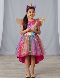 Girls size 8 Rainbow Star Unicorn Costume