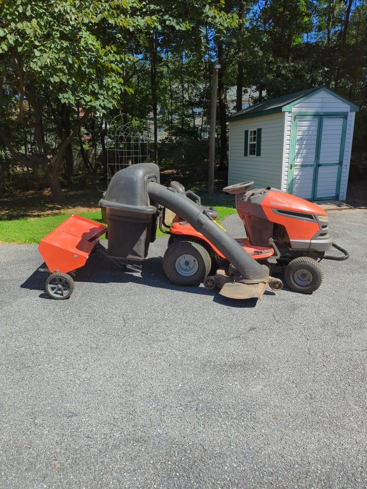 Husqvarna 48-in Riding Mower with Bagger and a Pull Behind Aerator Can Sell Aerator Separate Serious Buyers Only